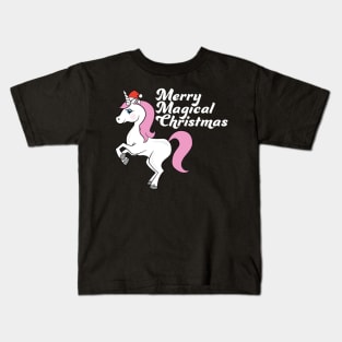 Merry Magical Christmas Unicorn Kids T-Shirt
